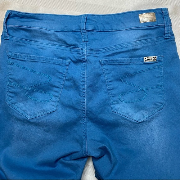 Seven7 Mid Rise Ankle Skinny Blue Jeans, Sz 10 EUC - Picture 11 of 11
